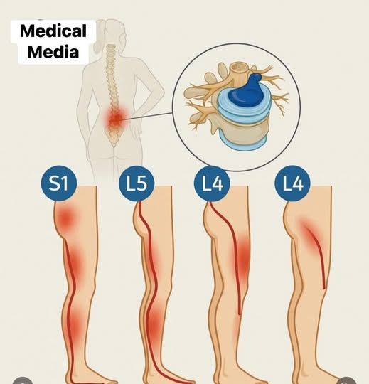 Distribuția durerii – radiculopatie lombară (L4, L5, S1)